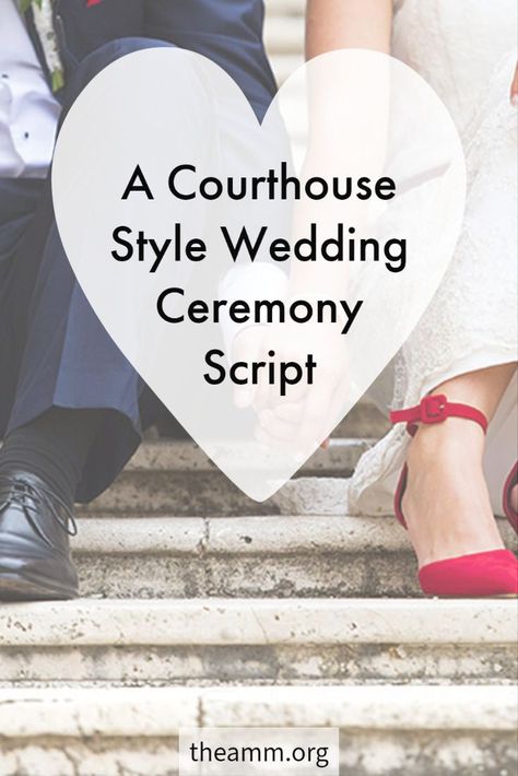 Newlyweds hold hands on the courthouse steps after having a short marriage ceremony, the photo shows a close up on their hands and shoes where they are seated Pronouncement Of Marriage, Wedding Script For Officiant, Non Religious Wedding Vows, Simple Wedding Ceremony Script, Simple Wedding Vows, The Meaning Of Marriage, Exchange Of Rings, Wedding Officiant Business, Meaning Of Marriage