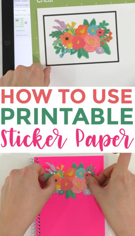 How To Use Printable Sticker Paper - Makers Gonna Learn Cricut Sticker Paper Projects, Sticker Paper Ideas, Cricut Sticker Paper, Circut Joy, Detailed House, Custom Hard Hats, Hand Tags, Printable Vinyl Sticker Paper, Two Master Suites