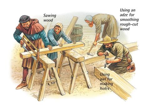 Fantasy Carpenter, Medieval Carpenter, Building A Castle, Medieval Ages, Medieval Life, Medieval World, English History, Medieval Times, Medieval Period