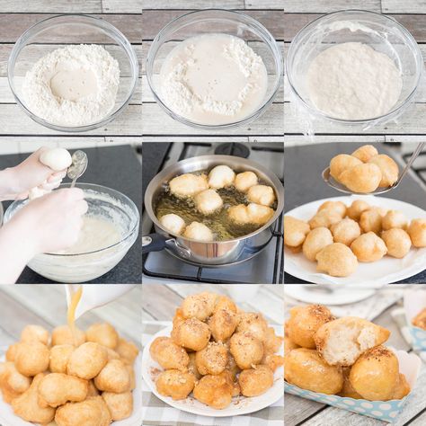 Greek Honey Balls, Greek Donuts, Honey Balls, Honey Puffs, Greek Kitchen, Greek Pastries, Greek Cookies, Greek Foods, Easy Sweets