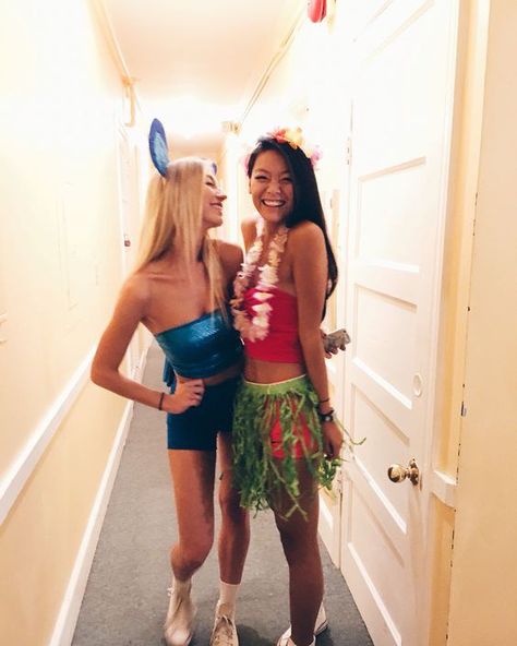 Disfraz Lilo Y Stitch, Lilo Costume, Lilo And Stitch Costume, Stitch Costume, Meme Costume, Kostum Halloween, Kostuum Halloween, Cute Group Halloween Costumes, Best Friend Halloween Costumes