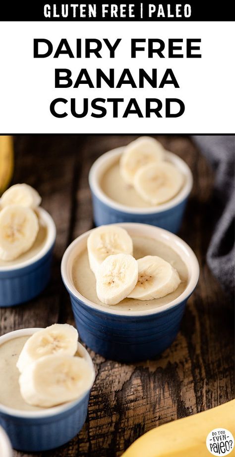 Banana Custard Recipe, Use Up Bananas, Dairy Free Custard, Banana Custard, Brown Bananas, Egg Free Desserts, Dairy Free Cheesecake, Fast Desserts, Aip Desserts