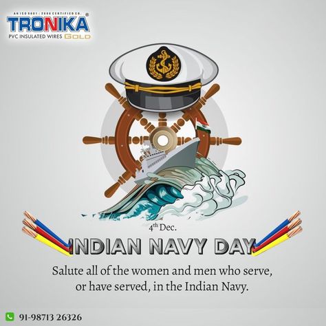 Let us celebrate Indian Navy Day by saluting all the women and men in the Navy for their bravery, dedication, and patriotism . #navyday #navydaycelebrations #navydayz #likethis #likexlike #likes4like #likeforlikealways #likemypost #liketolike #likephoto #tronika #electriccables #electric #datacable #wirecable Indian Navy Day Creative Post, Indian Navy Day Poster, Indian Navy Wallpapers, Indian Navy Logo, Navy Day Poster, Indian Navy Ships, Happy Birthday Marines, Air Force Symbol, Indian Flag Photos