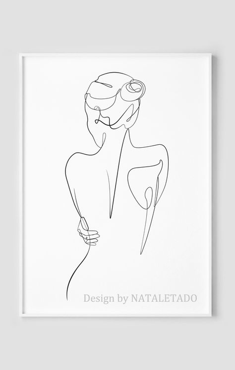 Bathroom Line Art Ideas, Free Woman Drawing, Simple Womens Body Line Art, Woman One Line Art, Nude Line Drawing Woman Portrait, Womens Back Drawing, Line Art Design Women, How To Draw A Womens Body, Line Drawings Women