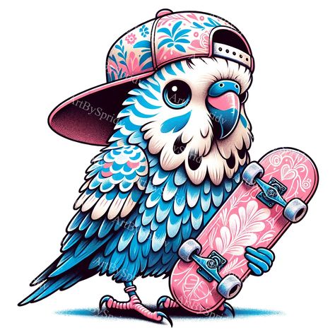 Patchwork, Street Style Drawing, Skateboard Clipart, Honeycombs Drawings, Jungle Parrot, Skateboard Drawing, T Shirt Design Ideas Creative, Skateboard Illustration, Parrot Illustration