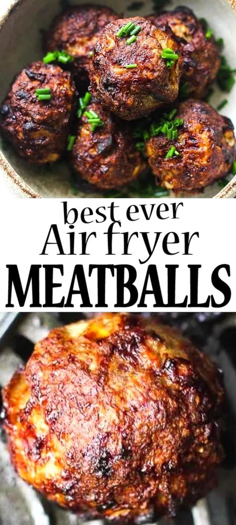 Essen, Air Fryer Minced Beef Recipes, Ground Turkey Recipes Air Fryer, Air Fryer Meals With Ground Beef, Healthy Beef Meatballs, Ground Beef Air Fryer, Beef Air Fryer, Canteen School, Air Fryer Meatballs Recipe