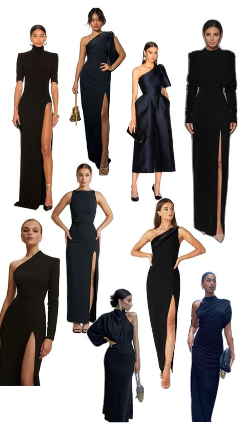 Black Tie Dress Code Women, Black Wedding Guest Outfits, Black Tie Wedding Attire, Formal Attire For Women, Black Dinner Dress, Simple Elegant Dress, Black Tie Outfits, Black Wedding Guest Dresses, Black Tie Event Dresses