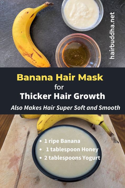 Soft Hair Remedies Diy, How To Get A Thick Hair, Banana Mask For Hair Growth, Home Hair Mask For Growth, Hair Mask For New Hair Growth, Hair Care At Home Diy, Mayonnaise Hair Mask For Growth, Hair Pack For Thick Hair, Hair Mask For Moisture And Growth