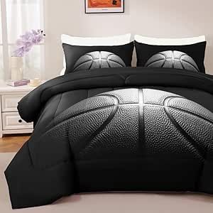 GRAT TIOC Basketball Comforter Set Queen Size for Boys Kids Teens All Season Sports Theme Basketball Bedding Sets Teenage Bedrooom Bed Set 3 Pieces with Pillowcases, Teenage Beds, Basketball Bedding, Bold Bedding, Sports Bedding, Basketball Room, Full Comforter Sets, Bed Comforter Sets, Full Bedding Sets, Sports Room