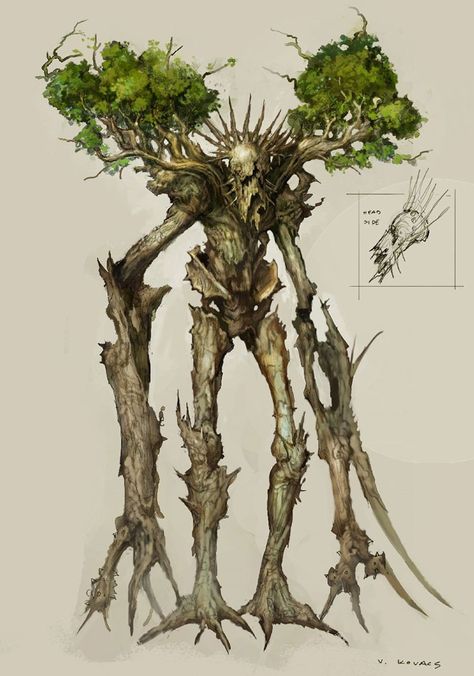 Treant Boss Oaknarl from Rift Wood Monster Art, Tree Creature Art, Dnd Tree Monster, Wood Character Design, Ent Character Design, Tree Creature Concept Art, Human Tree Art, Treant Character Design, Tree Monster Concept Art