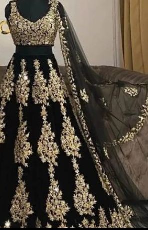 Black And Gold Lengha, Black Wedding Lehenga, Designer Bridal Dress, Wedding Lehenga Choli, Gold Lehenga, Wedding Outfits For Groom, Indian Groom Wear, Bride And Groom Outfit, Groom Shoes