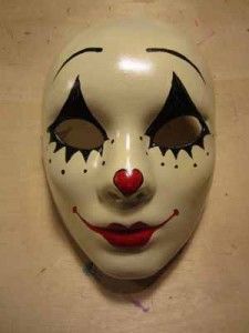 Scary Clown Masks, Clown Mask Aesthetic, Mascara Design Ideas, Mascaras Aesthetic, Mask Painting Ideas, Surreal Mask, Clown Masks, Mask Inspiration, Jester Mask