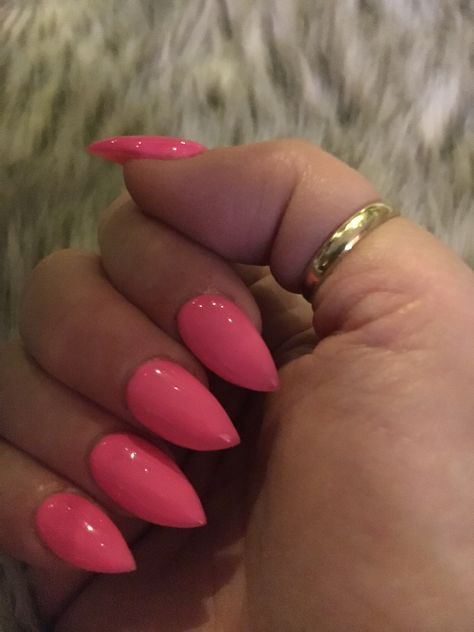 Pink stiletto Pink Gel Nails Short, Nails Short Stiletto, Gel Nails Short, Pink And White Nails, Short Stiletto, Pink Stilettos, Pink Gel Nails, Pink Gel, Nails Short