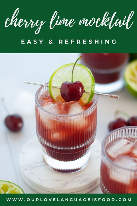 A fun and healthier alternative to the beloved Sonic Cherry Limeade! This easy mocktail recipe is perfect for any day of the week. SAVE to make this easy mocktail recipe ASAP! #mocktail #nonalcoholic #cherry #lime #cherrylime Cherry Limeade Mocktail, Sonic Cherry Limeade, Easy Mocktail Recipes, Fun Drink Recipe, Cherry Limeade, Beverage Recipes, Easy Drink Recipes, Alcoholic Drink, Mixed Drinks Recipes