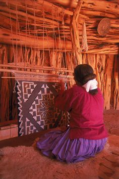 Beautiful Navajo woman using a weaving loom. Description from pinterest.com. I searched for this on bing.com/images Navajo Weaver, Navajo Weaving, Native American Peoples, A Rug, American Indian Art, We Are The World, American Southwest, Woman Weaving, Native American History