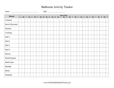 This printable bathroom activity tracker records visits for hygiene, waste, and medical needs. Free to download and print Hygiene Tracker, Medical Binder Printables, Medical Binder, Health Chart, Bathroom Printables, Binder Printables, Pet Organization, 4k Wallpaper For Mobile, School Room