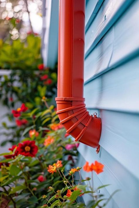 Creative Downspout Extension Ideas for Your Home Downspout Runoff Ideas, Downspout Drainage Ideas, Gutter Downspout Extension, Downspout Extension, Downspout Drainage, Functional Backyard, Small Urban Garden, Wooden Container, Seasonal Decor Ideas