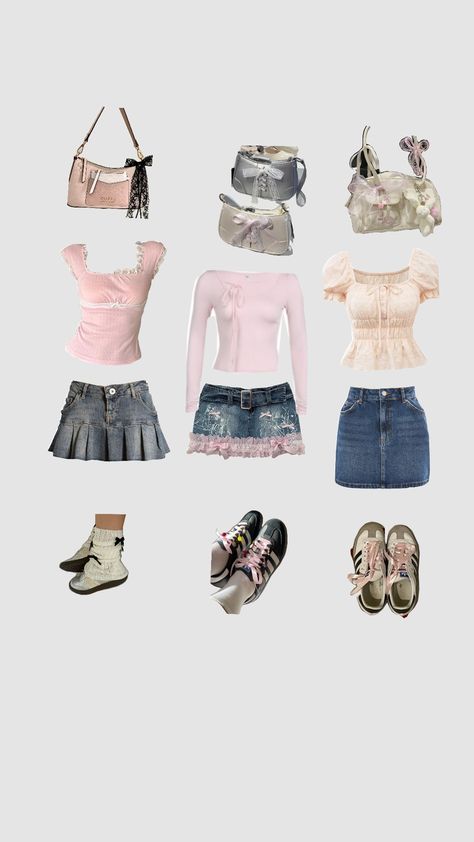 coquette outfit #coquette #coquetteoutfits Coquette Aesthetic Clothes, Casual Coquette Outfit, Coquette Outfits, Coquette Soft Style, Coquette Aestethic Outfits, Coquette Outfit Collage, Coquette Style Outfits Jeans, Coquette Outfit, Pink Clothing Coquette