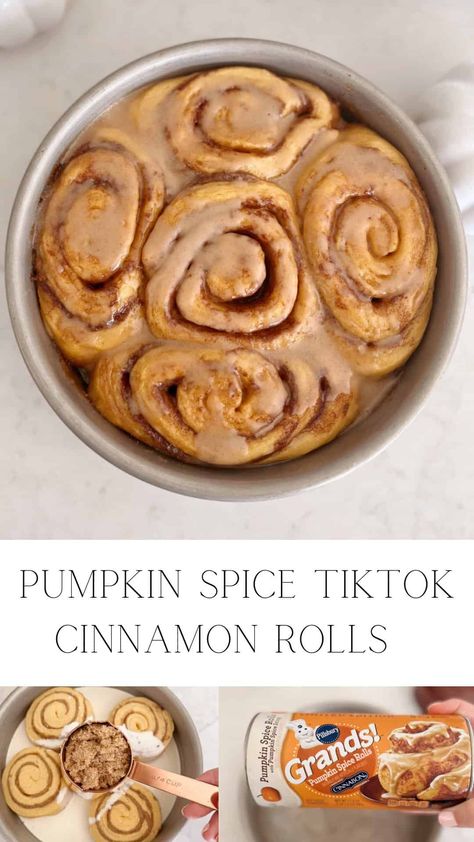 Whipping Cream Recipe, Pillsbury Cinnamon Roll Recipes, Pumpkin Spice Cinnamon Rolls, Pillsbury Cinnamon Rolls, Pumpkin Syrup, Cinnamon Rolls Easy, Morning Brunch, Pumpkin Cinnamon Rolls, Pumpkin Roll