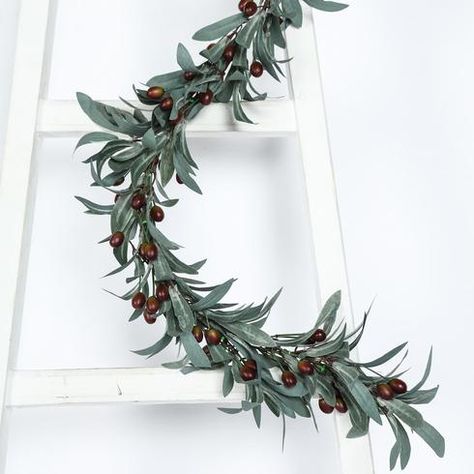 Faux Olive Branch, Artificial Greenery Garland | eFavorMart Olive Branch Garland, Branch Garland, Decorative Garland, Olive Leaves, Artificial Greenery, Pipe And Drape, Greenery Garland, Olive Gardens, Leaf Garland