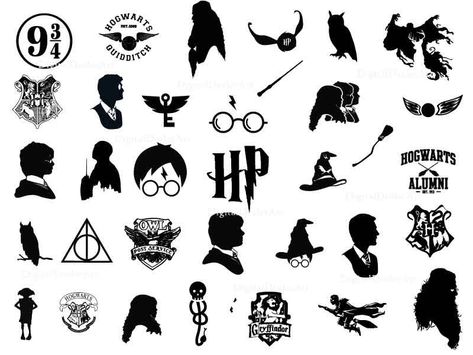 Hogwarts Quidditch, Harry Potter Symbols, Cumpleaños Harry Potter, Hp Tattoo, Art Harry Potter, Harry Potter Painting, Harry Potter Stickers, Theme Harry Potter, Harry Potter Tattoos