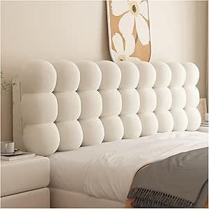 KRDBD Headboard Pillow Upholstered Wall Panels,Wall Mounted Headboard,Support Bolster Cushion,for Sitting in Bed Reading and Resting Bedroom Living Room (Creamy White,53in*24in) Bubble Headboard, Cushion Headboard Bedroom, Girls Headboard, Wall Mounted Headboard, Mounted Headboard, Wall Mounted Headboards, Headboard Pillow, Pillow Headboard, Upholstered Wall Panels