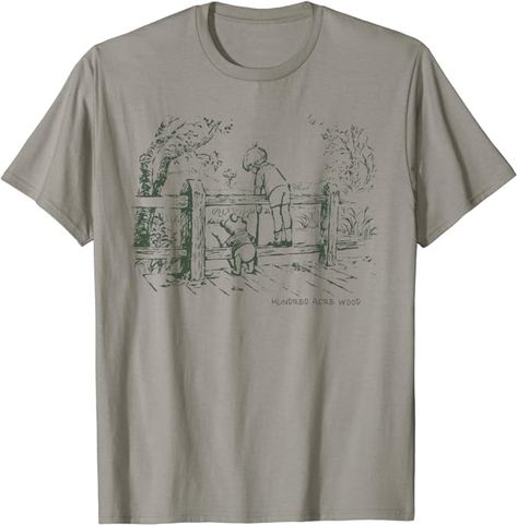 Amazon.com: Disney Winnie the Pooh and Christopher Robin T-Shirt : Clothing, Shoes & Jewelry Disney T Shirt Ideas, Pooh And Christopher Robin, Adult Disney Shirts, Build A Castle, Pooh Shirt, Funny Disney Shirts, Winnie The Pooh Shirt, A A Milne, Disney T Shirt