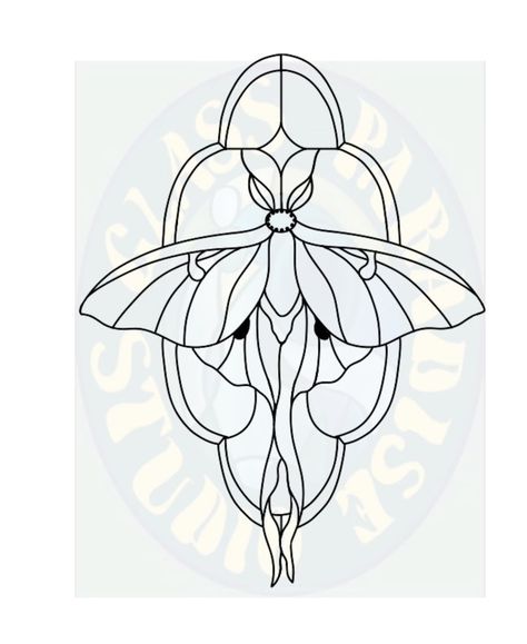 Nouveau Luna Moth Stained Glass Pattern PDF Digital File - Etsy Moth Stained Glass Pattern, Dragonfly Stained Glass, L'art Du Vitrail, Stained Glass Patterns Free, Glass Window Art, Stained Glass Pattern, 1 Tattoo, 3d Studio, Luna Moth