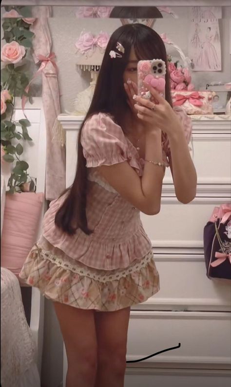 Himekaji Outfits, Douyin Fashion, Me Irl, J Fashion, Pink Outfits, Really Cute Outfits, Kawaii Clothes, Girly Outfits, Kawaii Fashion