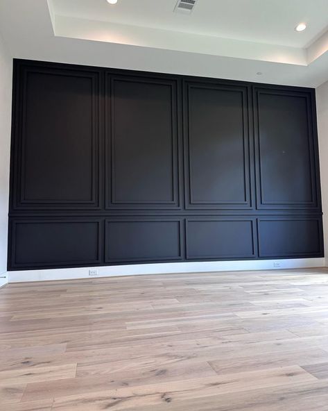 21+ Elegant Black Accent Wall Ideas (2024 Trends) - DrExplains Black Accent Wall Ideas, Black Panel Bedroom, Black Accent Wall, Dining Room Accent Wall, Accent Wall Design, Accent Wall Ideas, Feature Wall Design, Black Accent Walls, Room Accent Wall