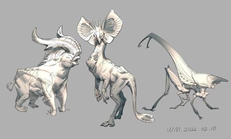 Creature Inspiration, Monster Artwork, Mythical Creatures Fantasy, Creature Artwork, Cool Monsters, Paleo Art, Alien Concept Art, Alien Creatures, Concept Art Character