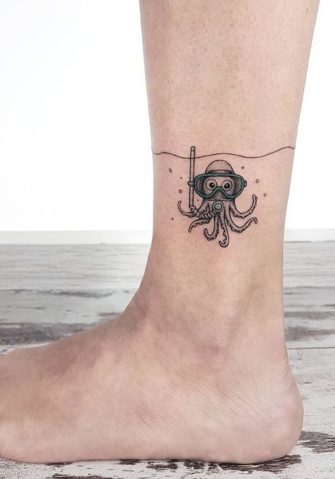 70+ Small and Adorable Tattoos by Ahmet Cambaz from Istanbul - TheTatt Adorable Tattoos, Tatuagem Masculina Pequena, Octopus Tattoo Design, Octopus Tattoos, Clever Tattoos, Tasteful Tattoos, Octopus Tattoo, Cool Small Tattoos, Funny Tattoos