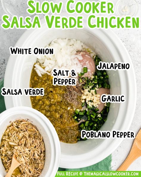 Carnivore Crockpot, Salsa Verde Chicken Crockpot, Salsa Verde Chicken Recipe, Cooking Hobby, Magical Slow Cooker, Slow Cooker Salsa, Layer Salad, Clean Meals, Verde Chicken