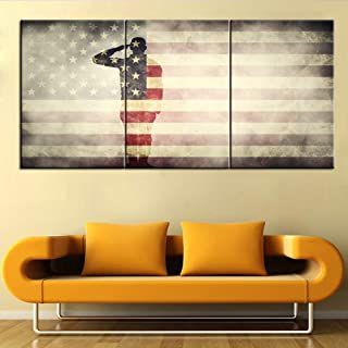 Amazon.com: posters for boys room Wall Art Stars, Striped Artwork, 3 Panel Wall Art, Patriotic Pictures, Art Stars, Modern Canvas Painting, Flag Painting, Retro Artwork, Artwork For Living Room