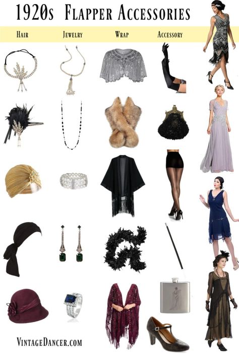 1920s Accessories Stockings, Hats, Headbands, Jewelry Hats, Gloves, Dresses, 1920s Outfits, Outfit Ideas, Polyvore Image, Clothes For Women