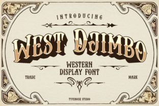 West Djimbo is a vintage, western-style display font that captures the rugged spirit of the Old West. Its bold, distinctive letterforms and intricate details make it perfect for rustic signage, cowboy... Rustic Signage, Western Logo, Western Font, Cowgirl Nursery, The Old West, Art Deco Patterns, Ikat Pattern, Chinese Patterns, Camouflage Patterns