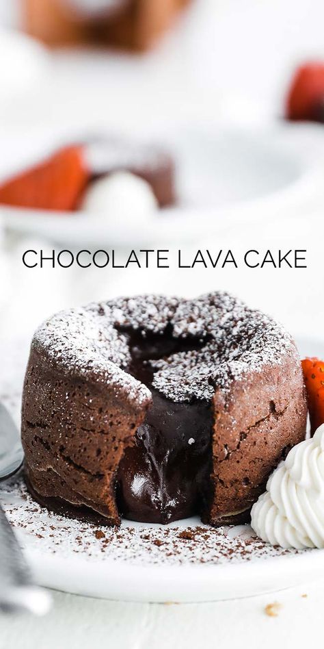 Chocolate Mouse Cake Design, Molten Lava Cake For Two, Chocolate Volcano Cake, Lava Cake Recipe Easy, Chocolate Volcano, Molten Lava Cakes Recipe, Lava Cake Recipe, Molten Lava Cake, Volcano Cake