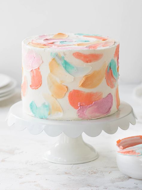 9 Easy Ways to Decorate a Cake - by Tessa Huff Watercolor Cake Tutorial, Torte Creative, Decorate A Cake, Pastel Cakes, Cake Photos, Watercolor Cake, 3rd Birthday Cakes, Smooth Cake, Naked Cakes