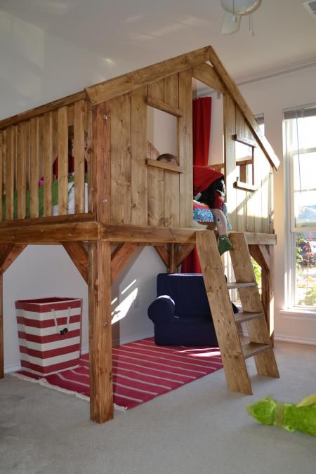 Bunk Bed Designs For Teens, Diy Kids Bed, Bed Fort, Kids Clubhouse, Space Bedding, Kids Bed, Bed Diy, Kids Bunk Beds, Bed Plans