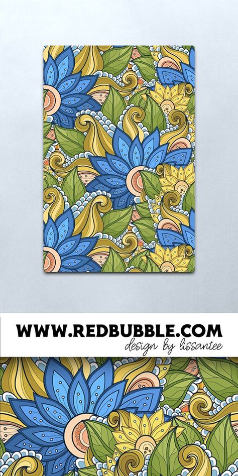 Shop Metal print with Ornate floral Print by Irina Krivoruchko © All Rights Reserved on demand Redbubble aesthetic wall decor modern durable lightweight aluminum gloss or satin finish gallery home office room workplace bedroom cozy design artwork art ideas flower ornament batik boho bohemian shabby chic doodle vintage textile fabric nature inspired feminine refined elegance fine graceful nice summer sapphire azure green Mandalas, Partition Designs, Wall Partition Design, Wall Partition, Home Office Room, Boho Chic Design, Motif Batik, Mandala Art Therapy, Cozy Design