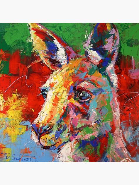 Kangaroo Painting, Group Art, Bright Colours, Art Classes, Acrylic On Canvas, Koala, Pet Portraits, Top Artists, Sale Poster