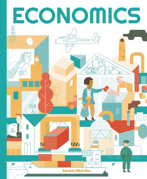 Economics is a book designed to provide an easy-to-understand explanation about the complex world of economics that children may often hear about on news whenever the topics of ‘inflation’ and the ‘rising cost of living’ are mentioned. Publishing October 2023. Economics Books, Notebook Cover Design, Woodworking Books, Economic Activity, Art Activities For Kids, Business And Economics, Pop Up Book, Global Business, Journal Stationery