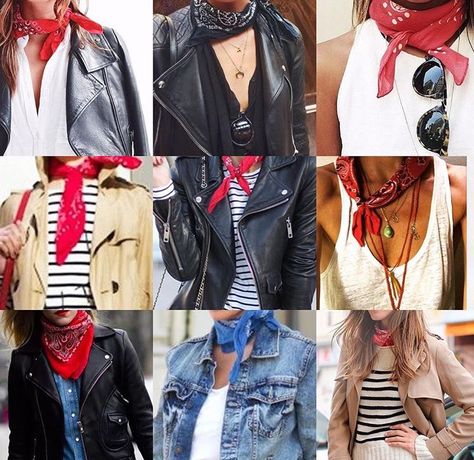 Bandanna Outfits, Bandana Scarf Outfit, Stile Pin Up, Bandana Outfit, Ladies Head Scarf, Edm Outfits, Ways To Wear A Scarf, Scarf Outfit, Look Rock