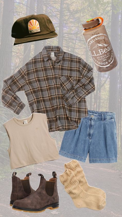 #camping #hiking #nature #granola #granolagirl #outdoors #summeraesthetic #outfits #clothes Retro Summer Camp Outfits, Cottage Granola Aesthetic, Cute Nature Outfits, Vintage Granola Outfits, Granola Outfits Fall, Adventure Aesthetic Outfit, Summer Granola Outfit, Crunchy Outfits, Nature Fits