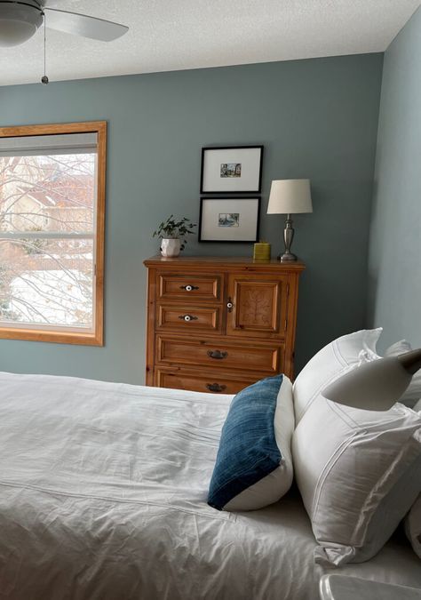 Medium Blue Paint Colors, Benjamin Moore Mount Saint Anne, Boys Bedroom Paint Colors, Bedroom Accent Wall Ideas Paint Colors, Warm Blue Paint Colors, Bedroom Paint Colors Benjamin Moore, Benjamin Moore Paint Colors Blue, Bracing Blue, Van Courtland Blue