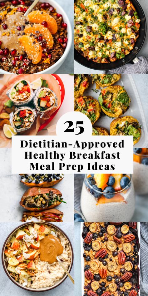 25 Healthy Breakfast Meal Prep Ideas - Walder Wellness, Dietitian (RD) Breakfast Meal Ideas, Walder Wellness, Healthy Breakfast Meal Prep, Breakfast Prep, Vegetarian Meal Prep, Vegan Snack, Balanced Breakfast, Resep Diet, Breakfast Meal