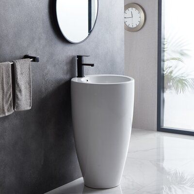 Corner pedestal sink