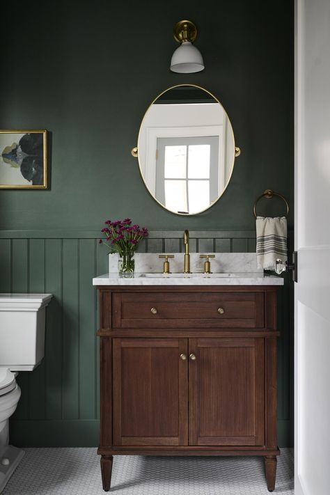 Our Top 7 Green Paint Colors - The Phinery Inchyra Blue, Waffle Weave Shower Curtain, Jenna Sue, Vanity Faucet, Green Paint Colors, Home Luxury, Downstairs Bathroom, Budget Bathroom, Main Bathroom