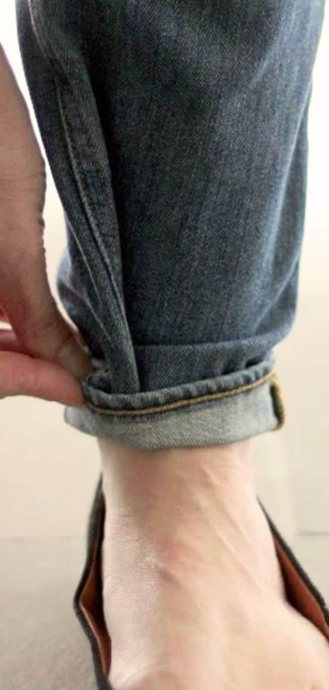 How to roll up long jeans? 5 classy hacks! (Not what you think) How To Roll Your Jeans, How To Wear Pants That Are Too Long, How To Roll Up Jeans That Are Too Long, How To Roll Pants, Roll Pants How To, Rolling Up Jeans, Ways To Roll Up Jeans, Roll Jeans, How To Roll Jeans That Are Too Long