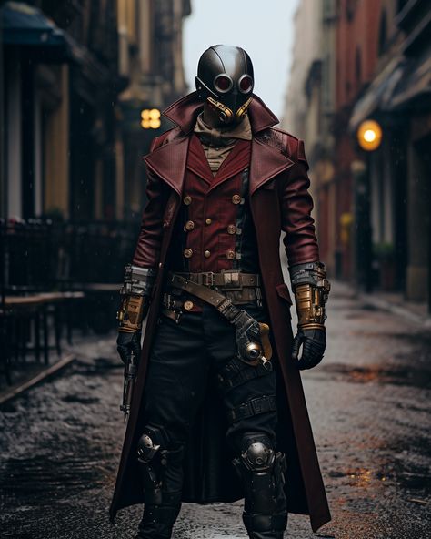 Artificer Clothes Dnd, Fantasy Steampunk Clothes, Steam Punk Fashion Mens, Steampunk Mercenary, Artificer Outfit, Steam Punk Clothes, Steampunk Artificer, Steampunk Outfits Male, Steampunk Rogue